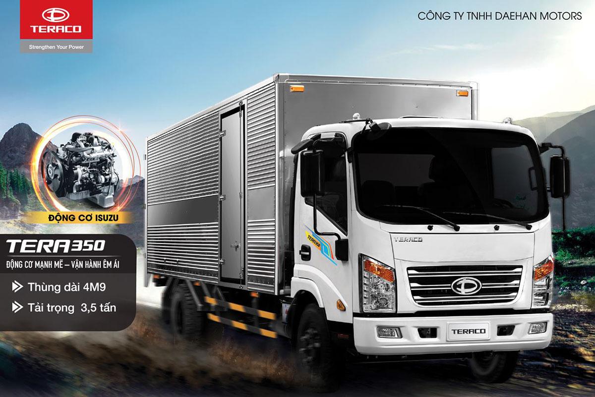 Xe tải nhẹ TERA350 – Động cơ ISUZU công nghệ Nhật Bản, vận hành êm ái. Xe tải nhẹ TERA350 – Động cơ ISUZU công nghệ Nhật Bản, vận hành êm ái.